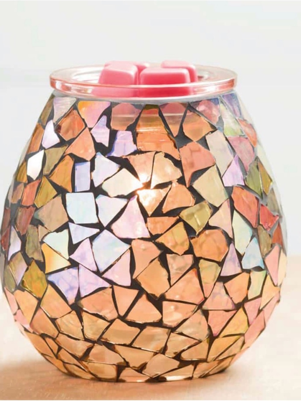 Scentsy Iridescent Pink & Gold Mosaic Wax Warmer